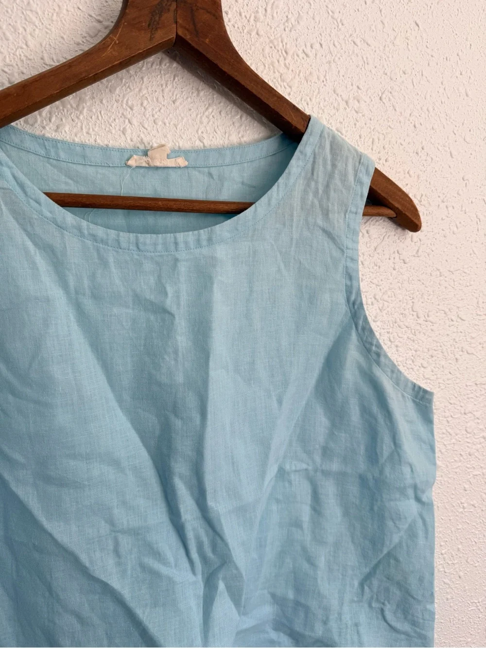 Eileen Fisher blue linen boxy cropped tank top L - Picture 3 of 6